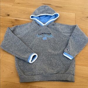 Champion Women's Heather Gray and Light Blue Hoodie